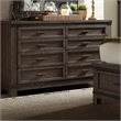 Pemberly Row Thornwood Hills 8 Drawer Dresser in Dark Gray Wood