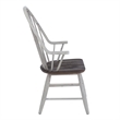 Pemberly Row White Windsor Back Arm Chair with Heavy Distressing