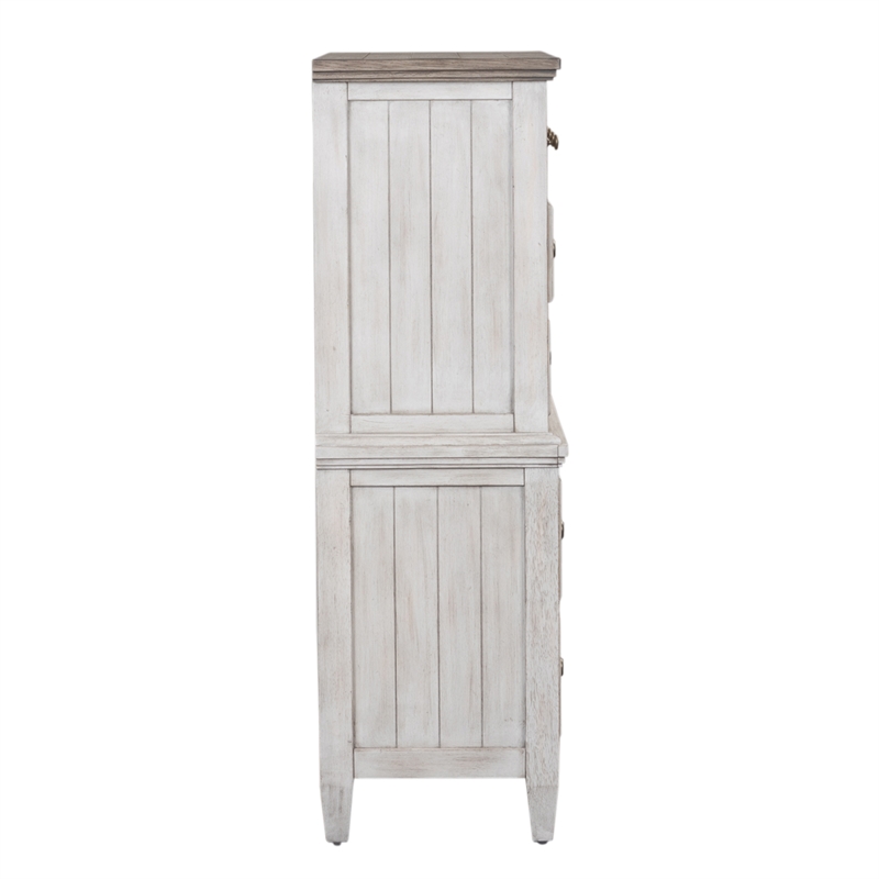 Pemberly Row White 5 Drawer Chest with Cedar Lined Drawers and Dovetail