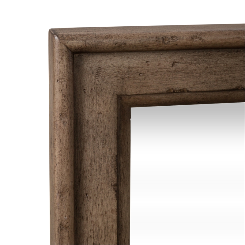 Pemberly Row Landscape Mirror with Picture Frame Trim in Dusty Taupe