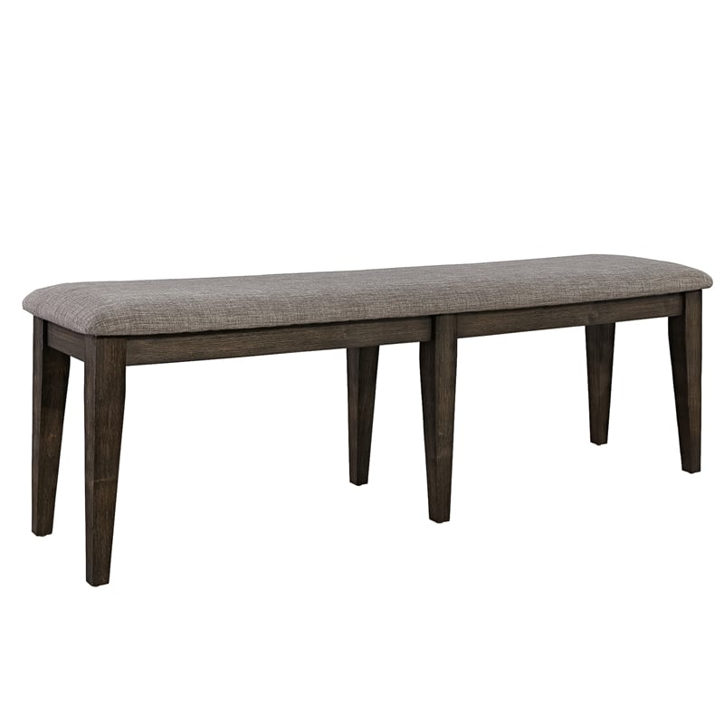 Pemberly Row Dark Brown 6 Piece Trestle Table Set with X Base Accent