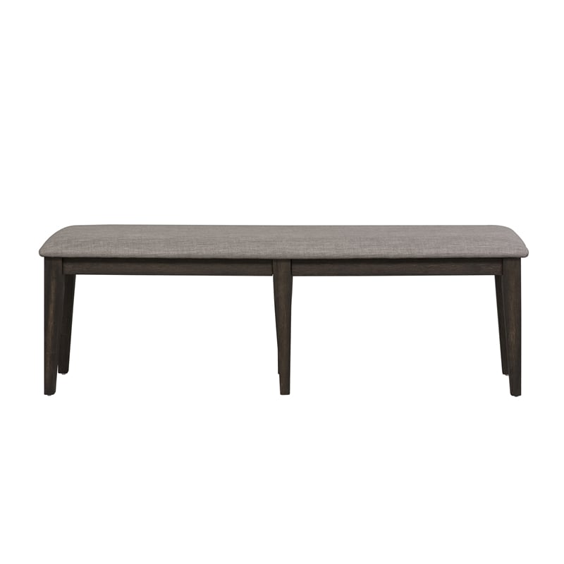Pemberly Row Dark Brown 6 Piece Trestle Table Set with X Base Accent