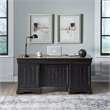 Pemberly Row Jr Executive Desk with Keyboard Tray in Aged Charcoal