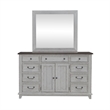 Pemberly Row 9 Drawer Dresser and Mirror with Cedar Lining in Riverstone White