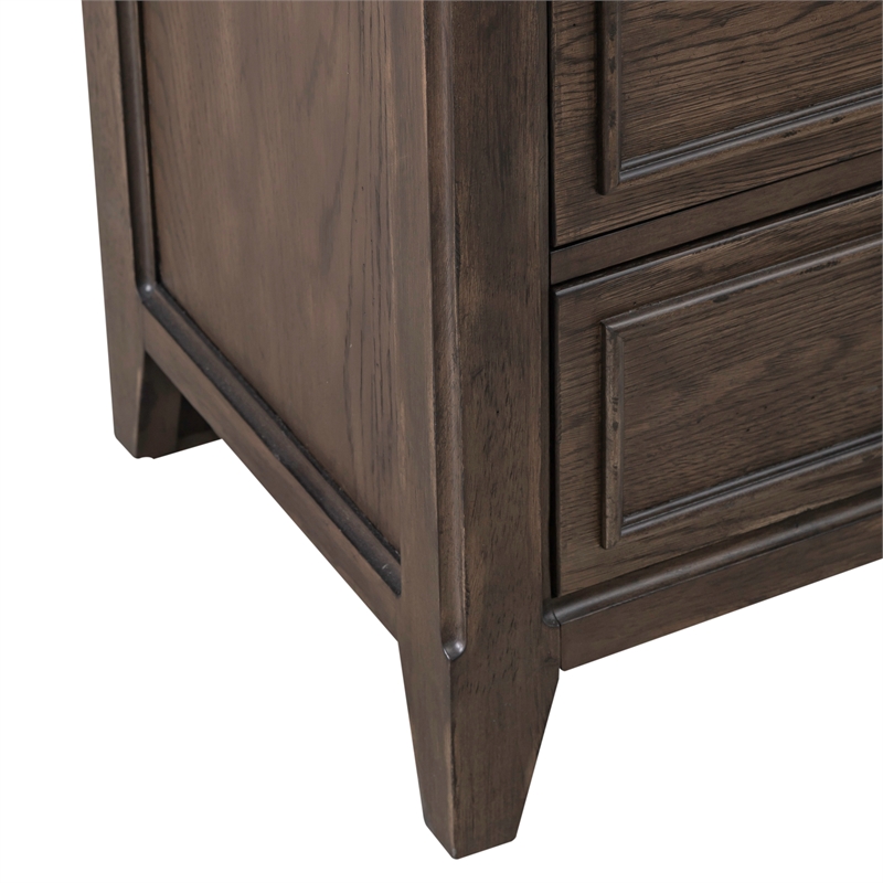 Pemberly Row 10 Drawer Chesser with Cedar Lined Drawers in Saddle Brown