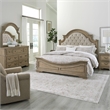 Pemberly Row King Upholstered Bed with Tufted Tweed in Weathered Bisque