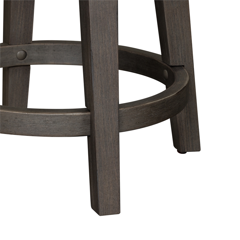 Pemberly Row Dark Gray Console Swivel Stool with Nylon Chair Glides