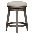 Pemberly Row Dark Gray Console Swivel Stool with Nylon Chair Glides