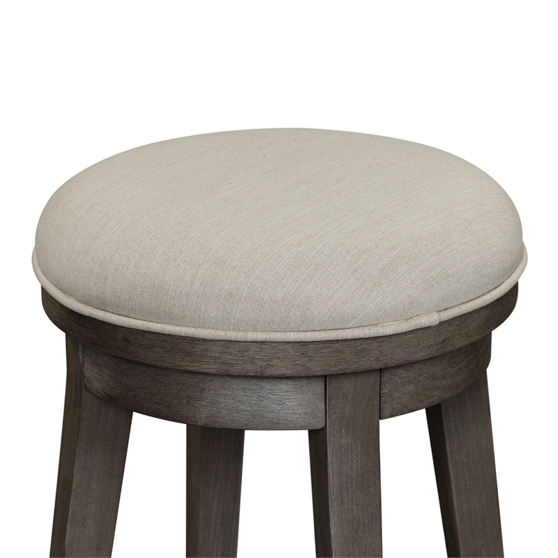 Pemberly Row Dark Gray Console Swivel Stool with Nylon Chair Glides