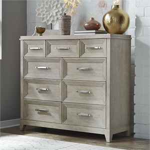 Pemberly Row 9 Drawer Bureau Dresser in Washed Taupe with Dovetail