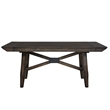 Pemberly Row 7-Piece Trestle Table Set with Dark Chestnut Finish