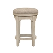 Pemberly Row Console Swivel Stool with Chenille in Antique White Finish