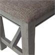 Pemberly Row Gray Dining Bench with Polyester Linen and Block Legs