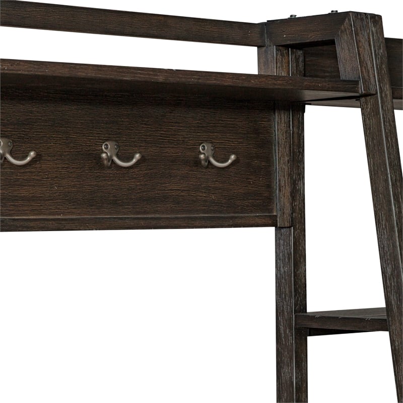 Pemberly Row Transitional Wood Wall Unit in Espresso with Storage