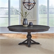Pemberly Row 5 Piece Pedestal Table Set with Upholstered Chairs in Brown