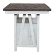 Pemberly Row White Gathering Table with Heavy Distressing and Adj Shelves