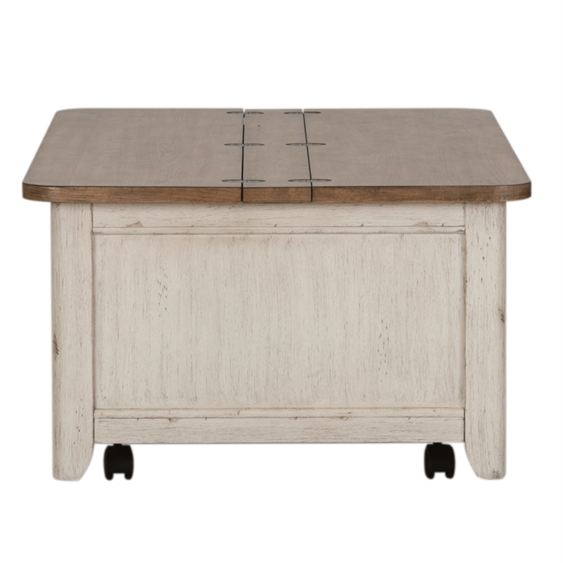 Pemberly Row 3-Piece Cottage Style Set in Antique White & Chestnut Finish