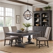 Pemberly Row 5 Piece Trestle Table Set with Upholstered Side Chairs