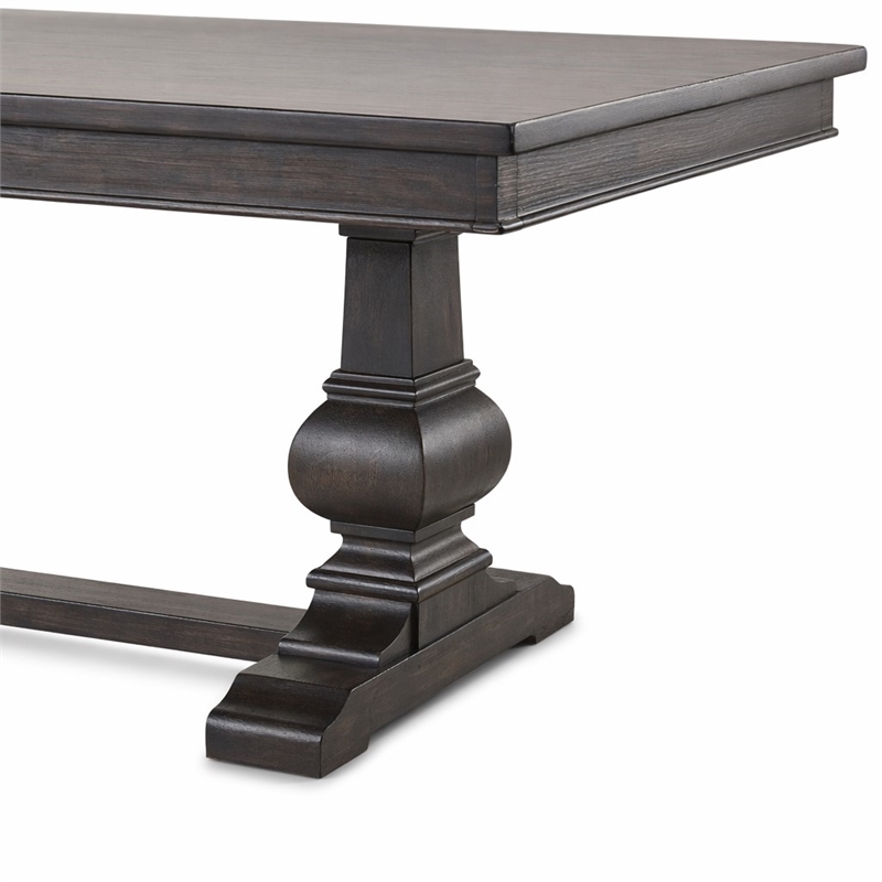 Pemberly Row 5 Piece Trestle Table Set with Upholstered Side Chairs