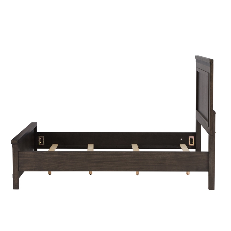 Pemberly Row Full Panel Bed in Dark Gray Wood
