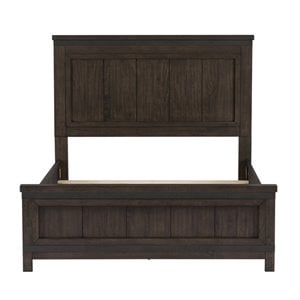 Pemberly Row Full Panel Bed in Dark Gray Wood