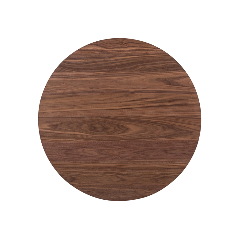Pemberly Row Space Saver Round Gathering Table in Satin Walnut Finish