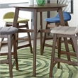 Pemberly Row Space Saver Round Gathering Table in Satin Walnut Finish