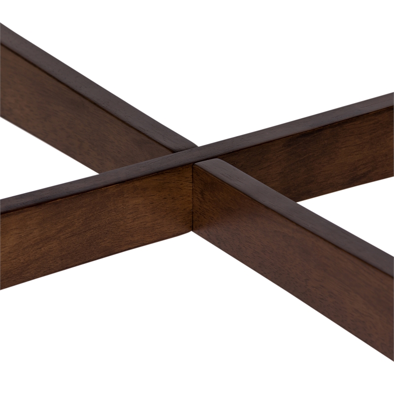 Pemberly Row Space Saver Round Gathering Table in Satin Walnut Finish