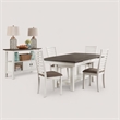 Pemberly Row 5 Piece Trestle Table Set with Refectory Leaves in White