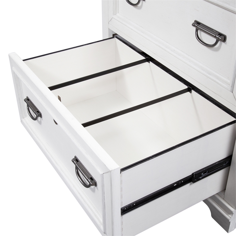 Pemberly Row White Bunching Lateral File Cabinet with Bead Molding