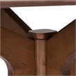 Pemberly Row Round Pedestal Dining Table in Brown with Tapered Legs