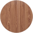 Pemberly Row Round Pedestal Dining Table in Brown with Tapered Legs
