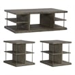 Pemberly Row 3-Piece Wood Cocktail Table Set in Burnished Beige