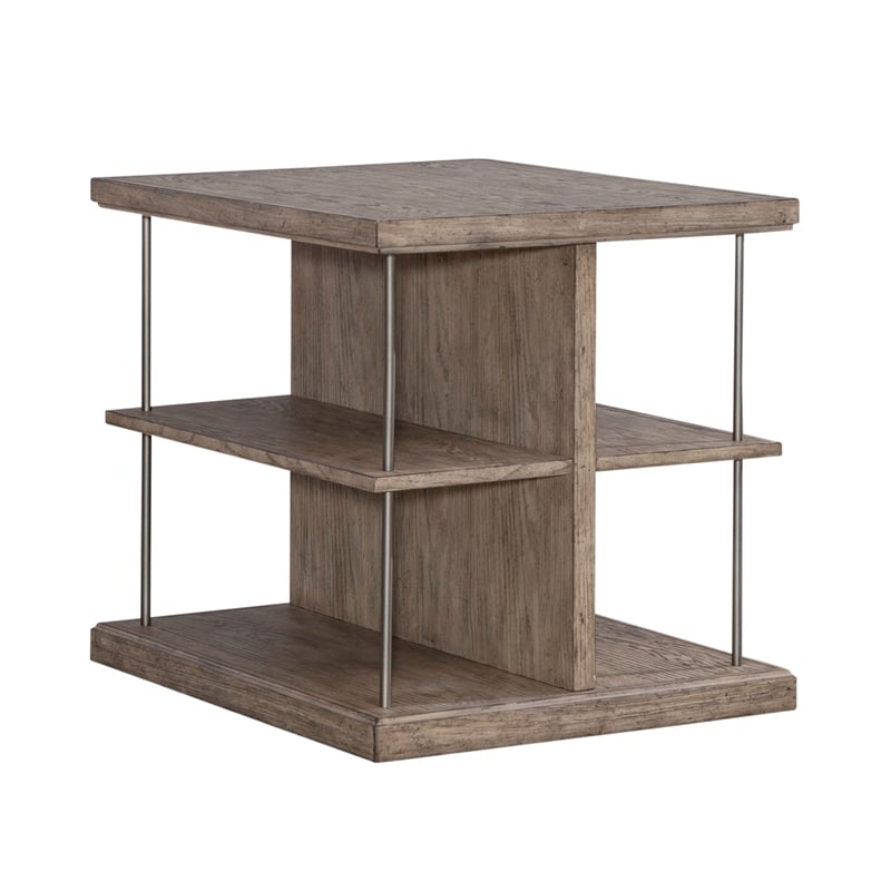 Pemberly Row 3-Piece Wood Cocktail Table Set in Burnished Beige