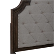 Pemberly Row Queen Upholstered Bed in Saddle Brown with Arched Crown