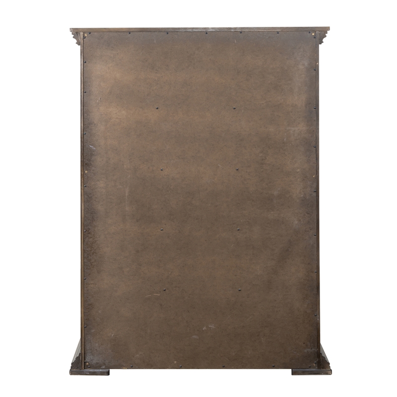 Pemberly Row Light Brown 5 Drawer Chest with Felt Lined Top Drawers