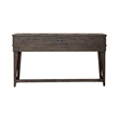 Pemberly Row Console Bar Table in Weathered Stone with Slate Inserts