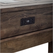 Pemberly Row Console Bar Table in Weathered Stone with Slate Inserts