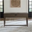 Pemberly Row Console Bar Table in Weathered Stone with Slate Inserts