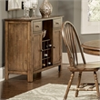 Pemberly Row Solid Rubberwood Dining Server with Stained Drawers in Honey