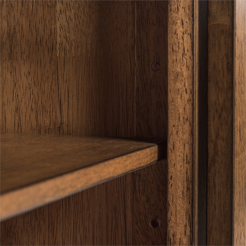 Pemberly Row Solid Rubberwood Dining Server with Stained Drawers in Honey
