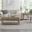 Pemberly Row Magnolia Manor 3-Piece Set in Weathered Bisque Finish