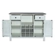 Pemberly Row Server with Wood Framed Doors and Dovetail Drawers in White