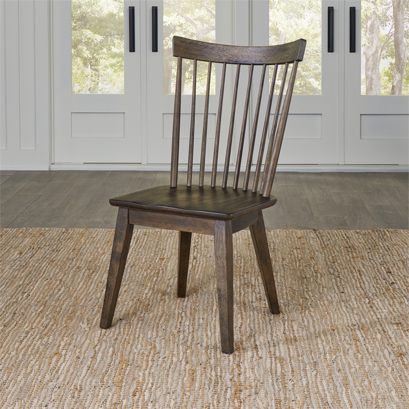 Pemberly Row 7 Piece Rectangular Table Set with Spindle Back Chairs