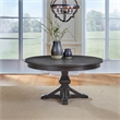 Pemberly Row Pedestal Table Set with Bracket Feet and Leaf Track in Brown