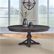 Pemberly Row Pedestal Table Set with Bracket Feet and Leaf Track in Brown