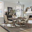 Pemberly Row 5 Piece Trestle Table Set with Tufted Rubberwood Chairs