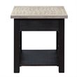 Pemberly Row Black Drawer End Table with Castered Cocktail Design