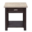 Pemberly Row Black Drawer End Table with Castered Cocktail Design