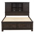 Pemberly Row Dark Gray King Bookcase Bed with Adjustable Shelves